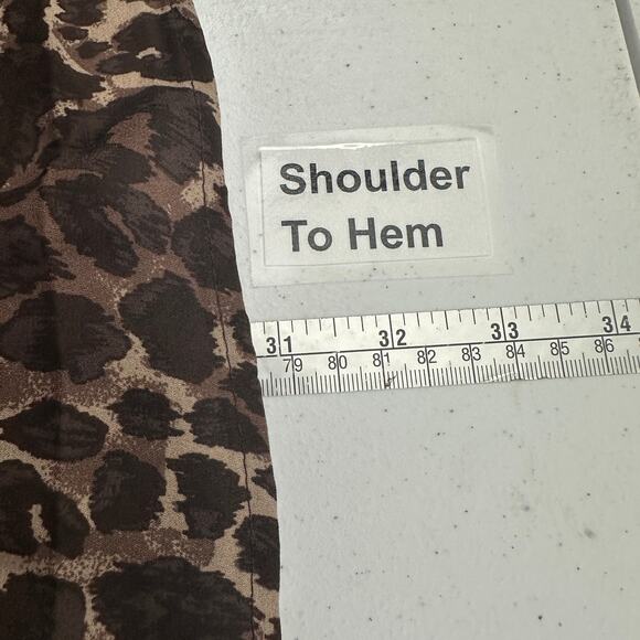 Catherines Womens Crinkle Tunic Top Size 3XWP Animal Print Beaded Bold Basics - Picture 6 of 7